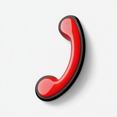Naklejka premium Red Telephone Handset Icon on White Background communication