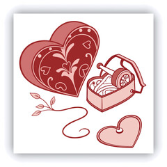 Hand Drawn Floral Heart Background. Floral Vector Design Element for Valentine's Day, Birthday, New Year, Christmas Card, Wedding Invitation,Sale Flyer.