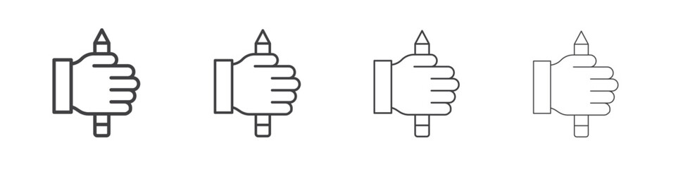 Self expression icon outline drawings. Editable strokes bundle