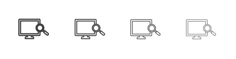 Search online icon outline drawings. Editable strokes bundle