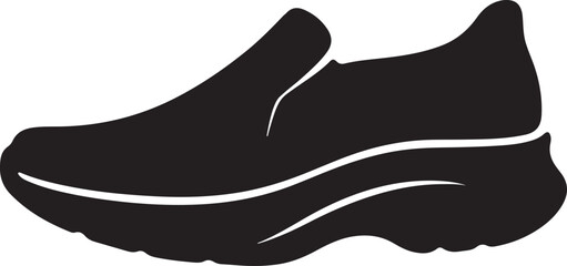 Minimal casual slip-on shoe silhouette vector design