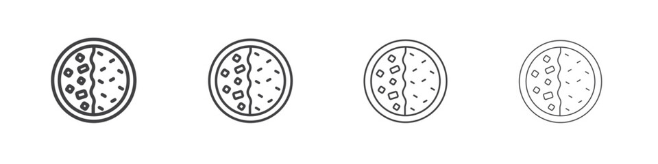 Kare raisu icon outline drawings. Editable strokes bundle