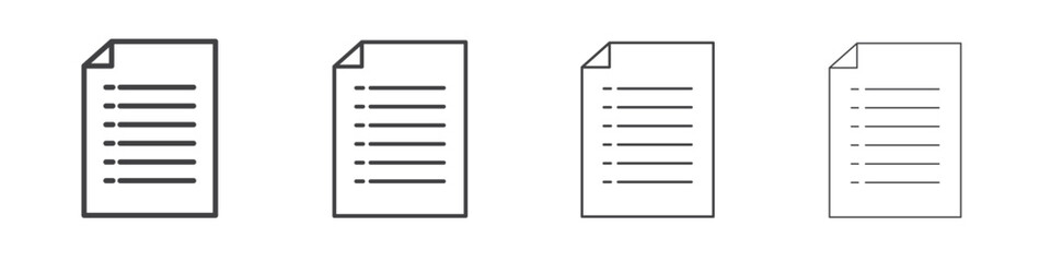 File icon outline drawings. Editable strokes bundle