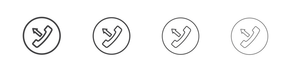 Call outgoing icon outline drawings. Editable strokes bundle