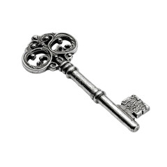 close-up of metal house key

