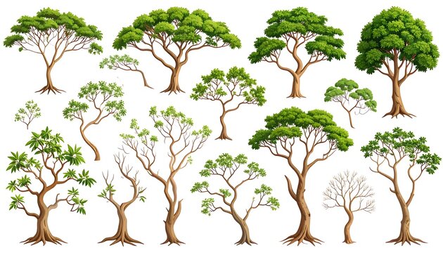 Various tree illustrations