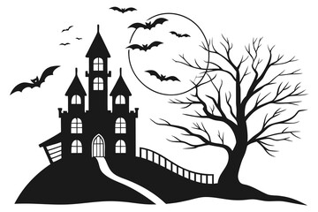 Halloween, Charming halloween scene featuring cute ghosts playful bats festive pumpkins and a whimsical witch