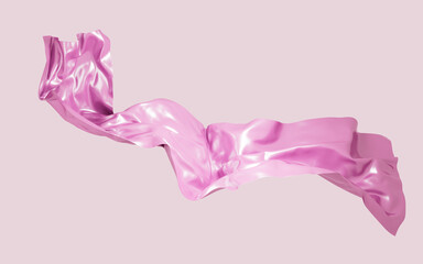 Pink silk background, 3d rendering.