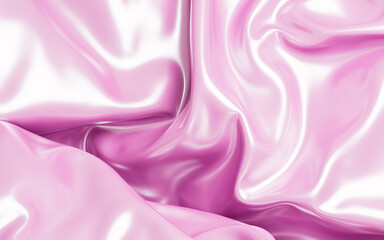 Pink silk background, 3d rendering.