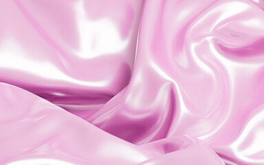 Pink silk background, 3d rendering.