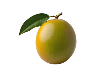 One whole mango isolated on white background 