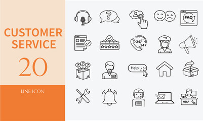 Customer Service & Support Vector Icons: User Experience & Helpdesk Symbols.