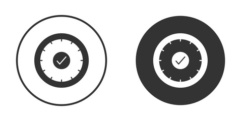Time check icon for your web mobile application design. Modern flat.