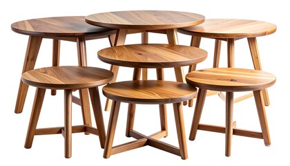 Wooden nesting tables, various sizes