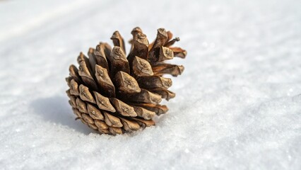 pine cones on snow