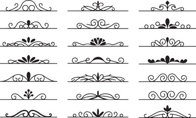 Set of Vintage Ornate Decorative Text Dividers