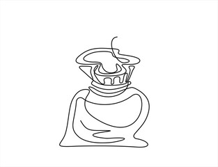 Continuous one line drawing of money bag. Money storage and investment vector illustration. Hand drawn one line vector. Editable stroke	