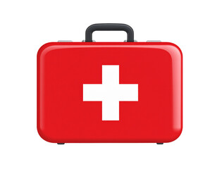 Obraz premium Red first aid kit with white cross symbo 