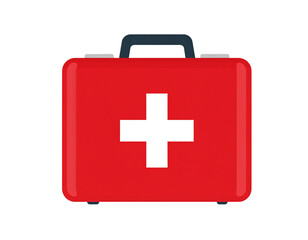 Obraz premium Red first aid kit with white cross symbo 