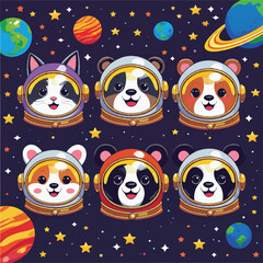 Obraz premium Space Animal Vector Design 2