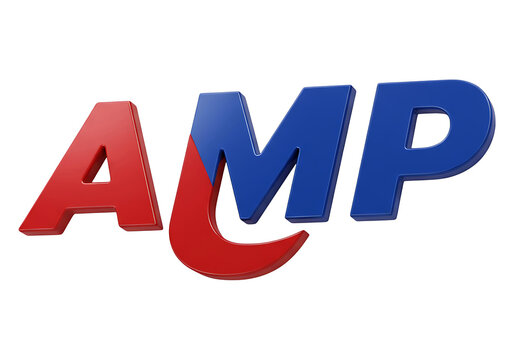 Amp logo letters isolated on white background
