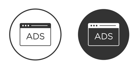 Ad icon for your web mobile application design. Modern flat.