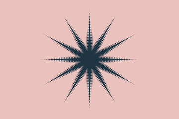 Fototapeta premium A starburst pattern made of small dots radiating from a central point on a pale pink background art