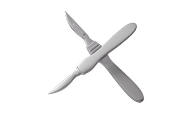 Scalpel, hemostatic forceps and so on surgical tools, 3d rendering.