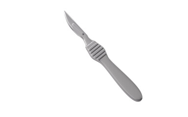 Scalpel, hemostatic forceps and so on surgical tools, 3d rendering.