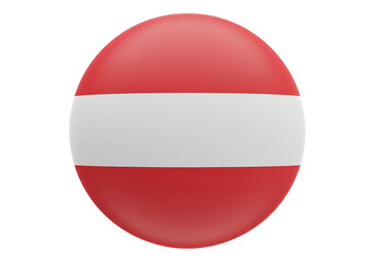 Easter egg with austrian flag design isolated on white background