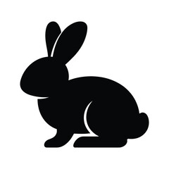 Obraz premium Black Rabbit or Bunny Silhouette