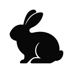 Obraz premium Cute, Bunny, Rabbit Silhouette Icon