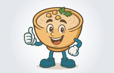 Arabic Food Hummus Mascot Cartoon Character Template