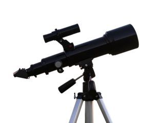 Sleek black telescope on tripod for stargazing