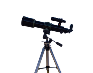 Sleek black telescope on tripod for stargazing