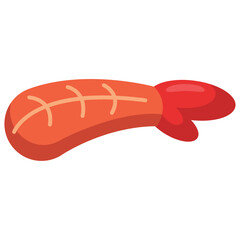 Japanese grilled fish icon. Vector