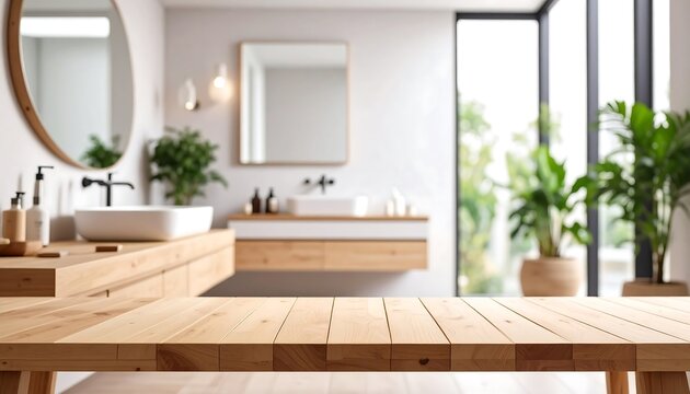 Wooden bathroom counter top