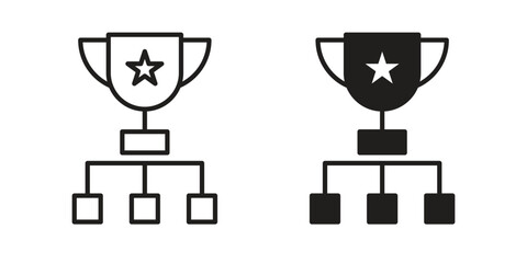 Tournament icon. Sign design in outline and flat style for web