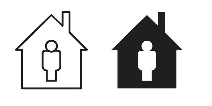 Tenant icon. Sign design in outline and flat style for web