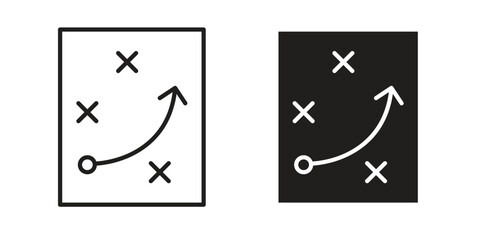 Strategy icon. Sign design in outline and flat style for web