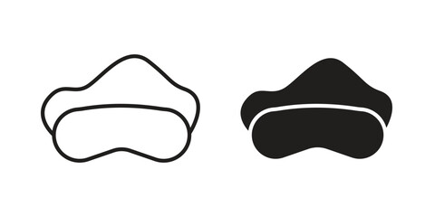 Sleeping mask icon. Sign design in outline and flat style for web