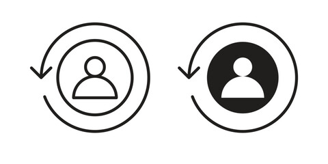 Scrum master icon. Sign design in outline and flat style for web