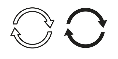 Recurring icon. Sign design in outline and flat style for web