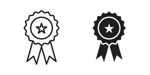 Recognition icon. Sign design in outline and flat style for web