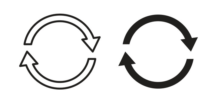 Recurring icon. Sign design in outline and flat style for web