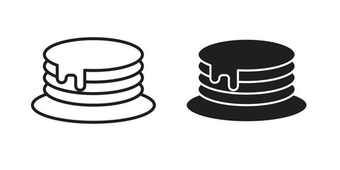Pancake icon. Sign design in outline and flat style for web