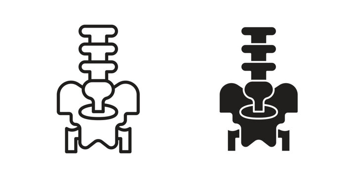Pelvis icon. Sign design in outline and flat style for web