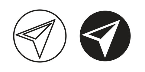 Navigate icon. Sign design in outline and flat style for web