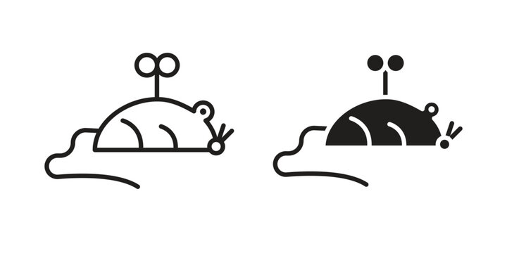 Mouse toy icon. Sign design in outline and flat style for web