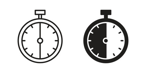 Half hour icon. Sign design in outline and flat style for web